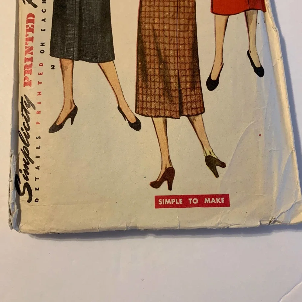 Simplicity Vintage 1950's Pattern‎ #4491 Women's Skirts